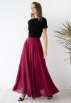 Timeless Favorite Chiffon Maxi Skirt in Wine