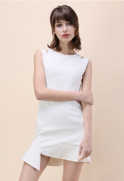 The Epitome of Grace Sleeveless Dress in White