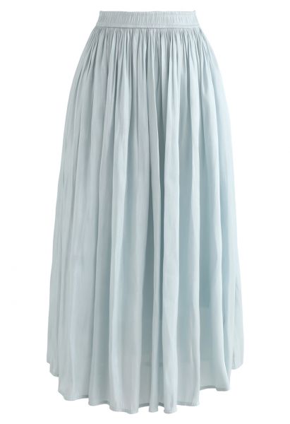 Sleek Beauties Pleated Midi Skirt in Mint