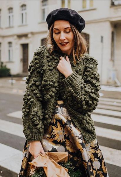 Knit Your Love Cardigan in Army Green