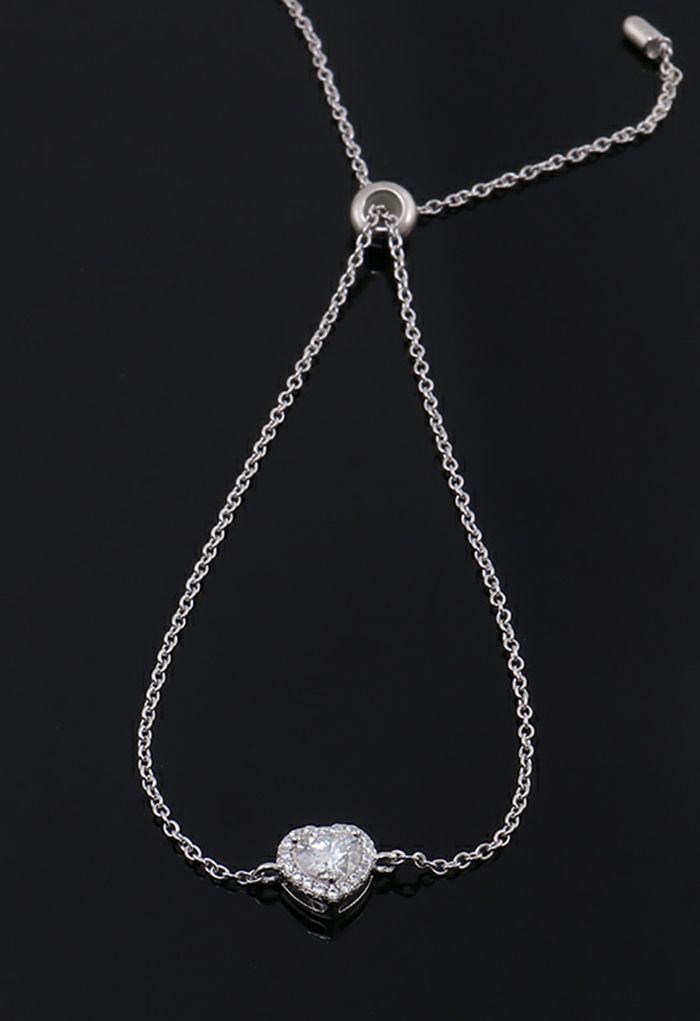 Heart Pendant Moissanite Diamond Bracelet