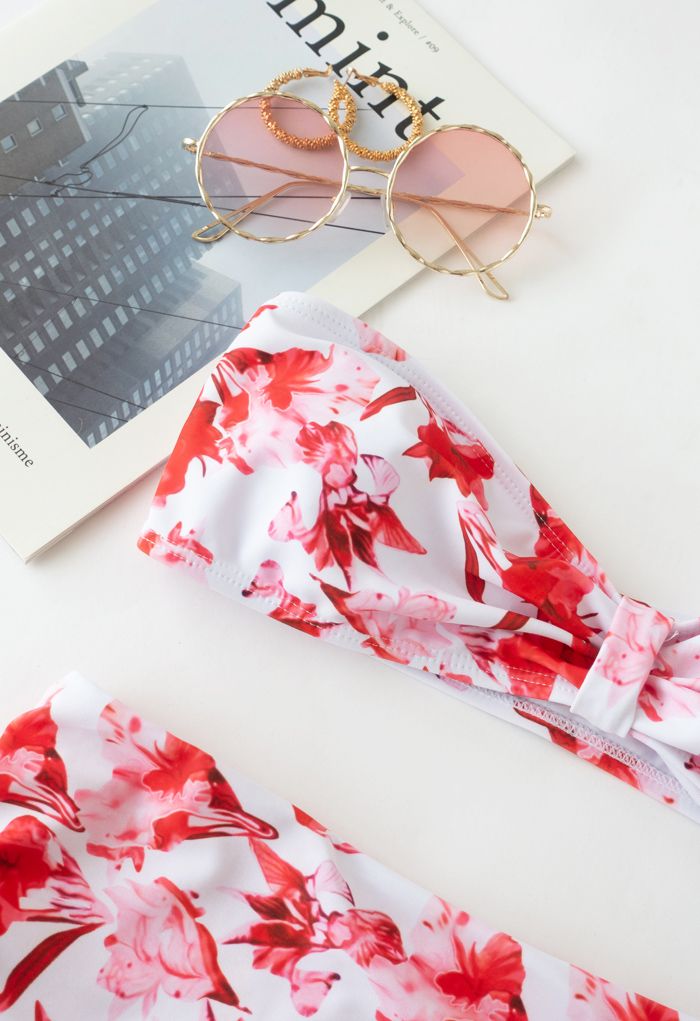 Ruffle One-Shoulder Floral Bikini Set