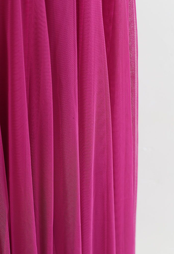 My Secret Garden Tulle Maxi Skirt in Magenta