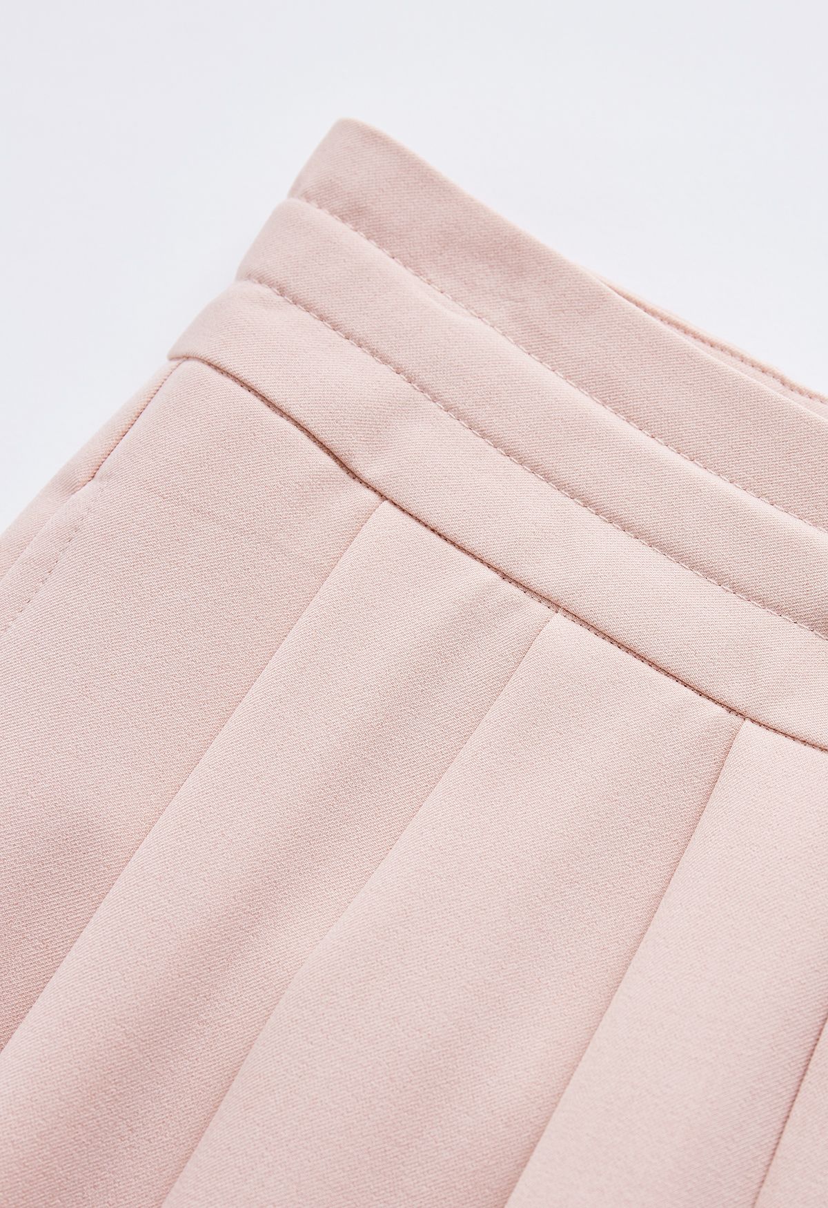 Pleated Detail Drawstring Waist Wide-Leg Pants in Pink