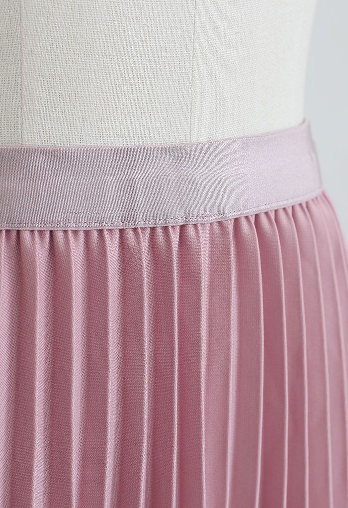 Simplicity Pleated Midi Skirt in Pink