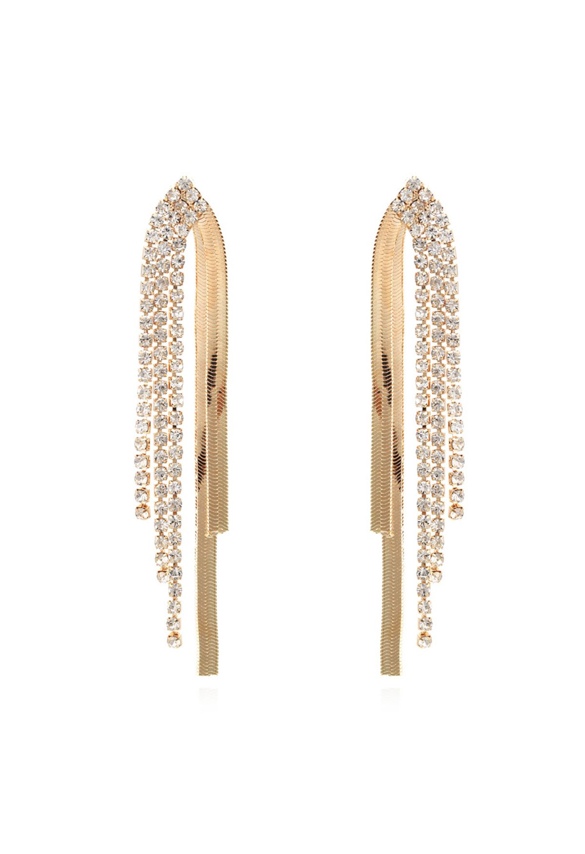 Luxury Diamond Trim Drop Earrings in Gold