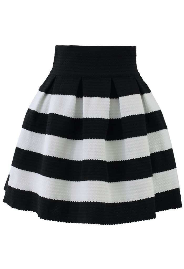 Contrast Stripes A-line Skirt