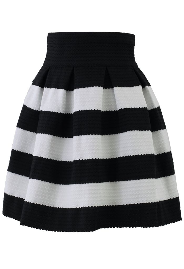 Contrast Stripes A-line Skirt