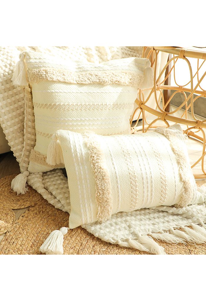 Tufting With Tassel Decor Cushion Cover