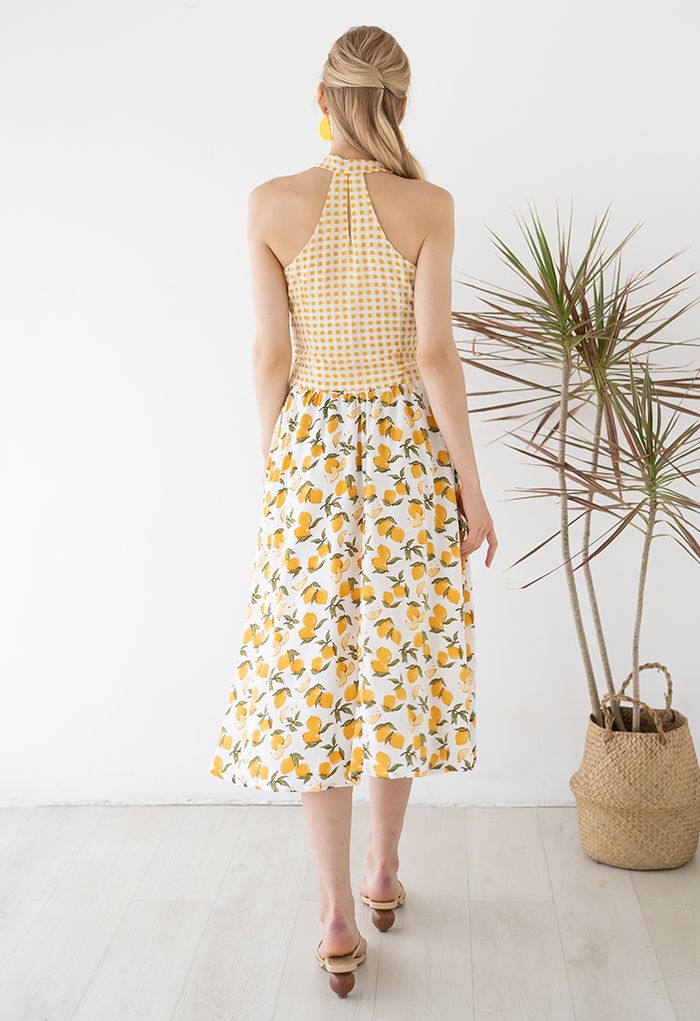 Summer Lemon Flare Hem Midi Skirt