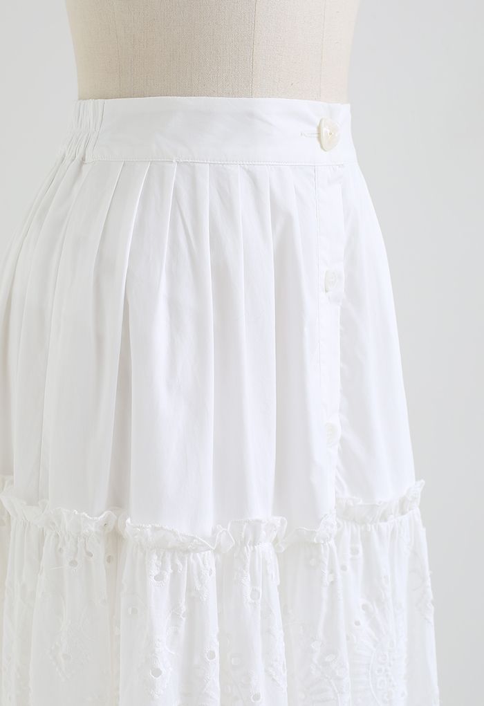 Summer Loving Eyelet Button Down Skirt