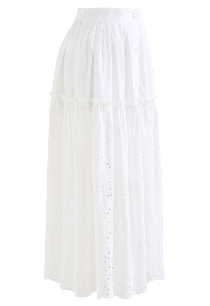 Summer Loving Eyelet Button Down Skirt