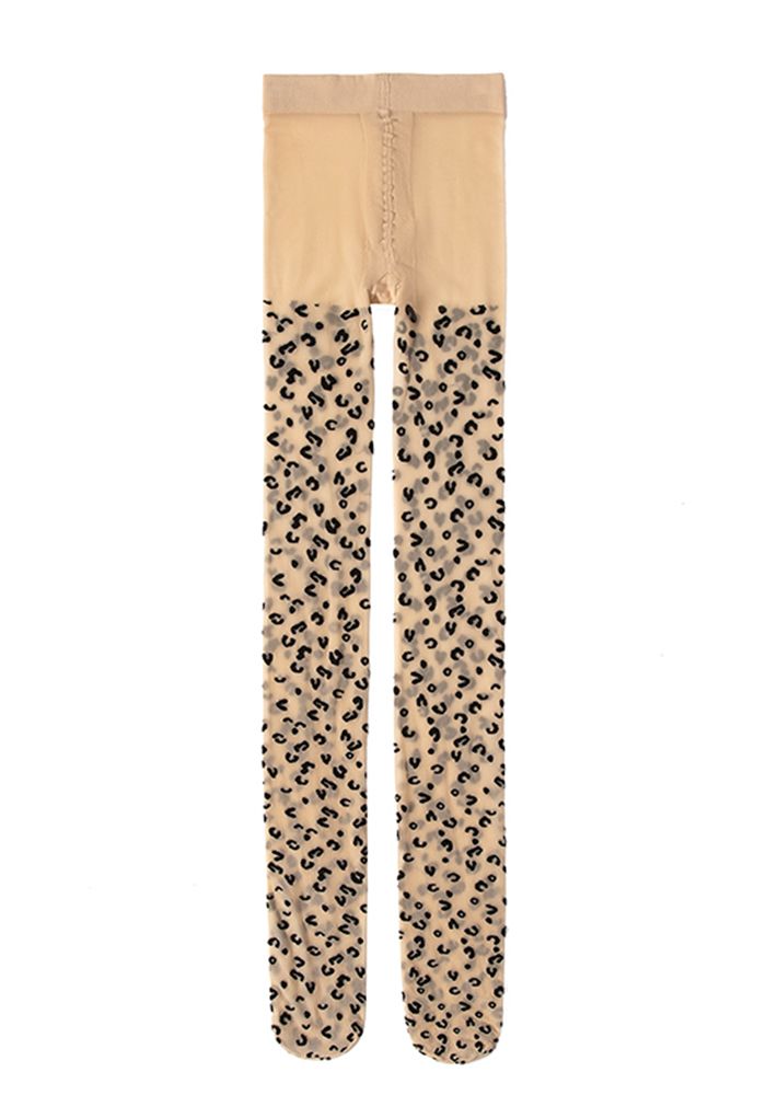 Leopard Jacquard Tights