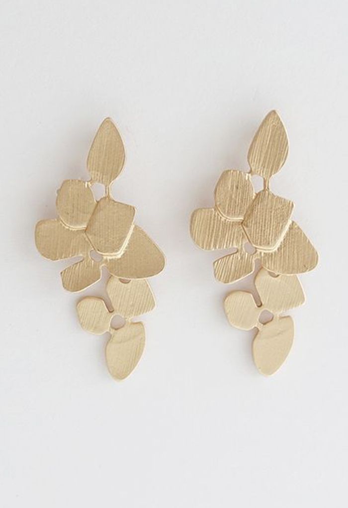 Flower Leaves Drop Earrings