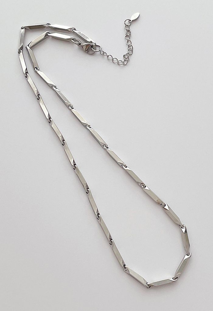 Bamboo Shape Stainless Steel Metal Clavicle Necklace