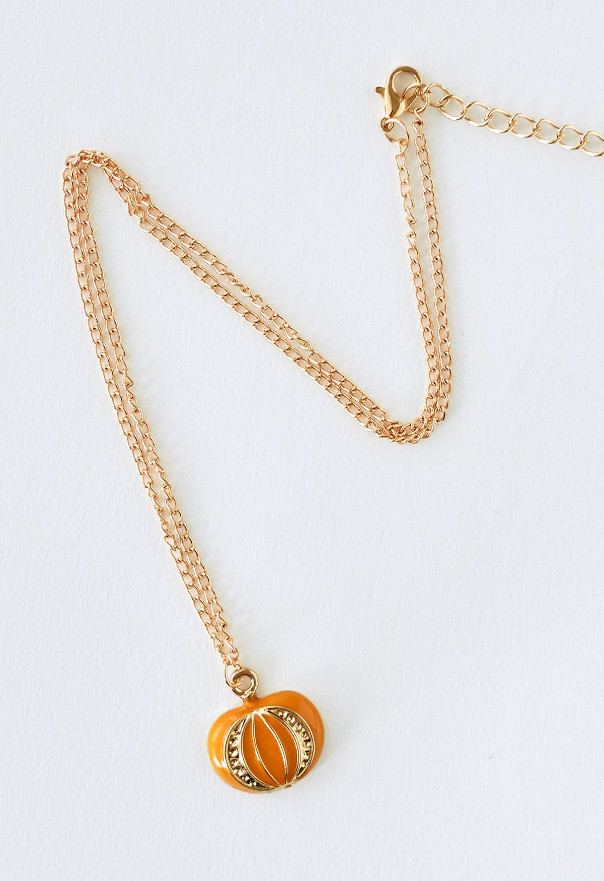 Crown Pumpkin Pendant Necklace