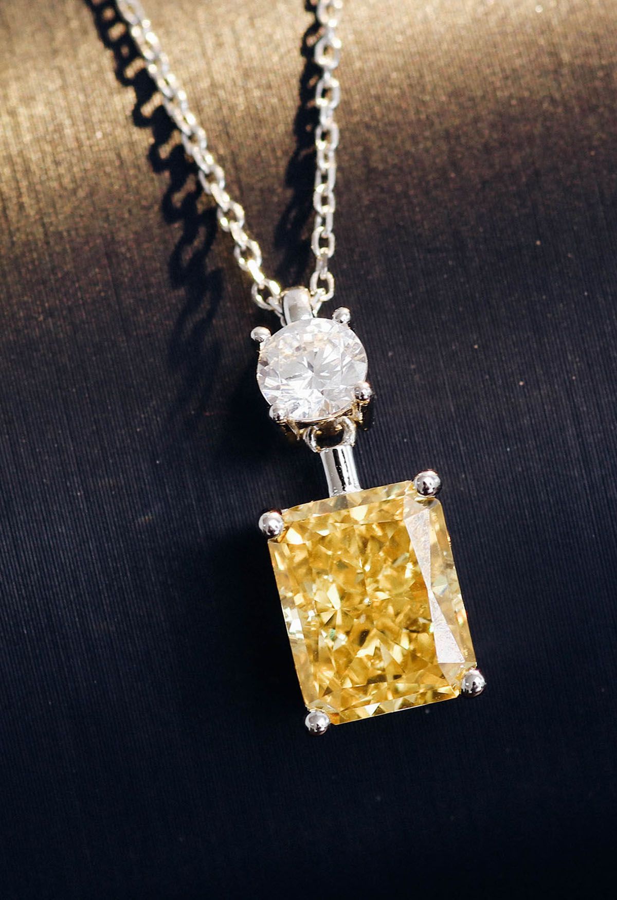 Pure Yellow Crystal Cubic Zirconia Necklace