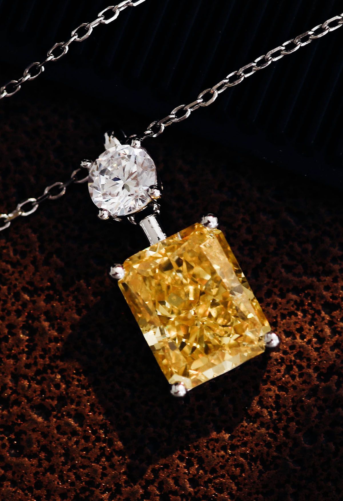 Pure Yellow Crystal Cubic Zirconia Necklace