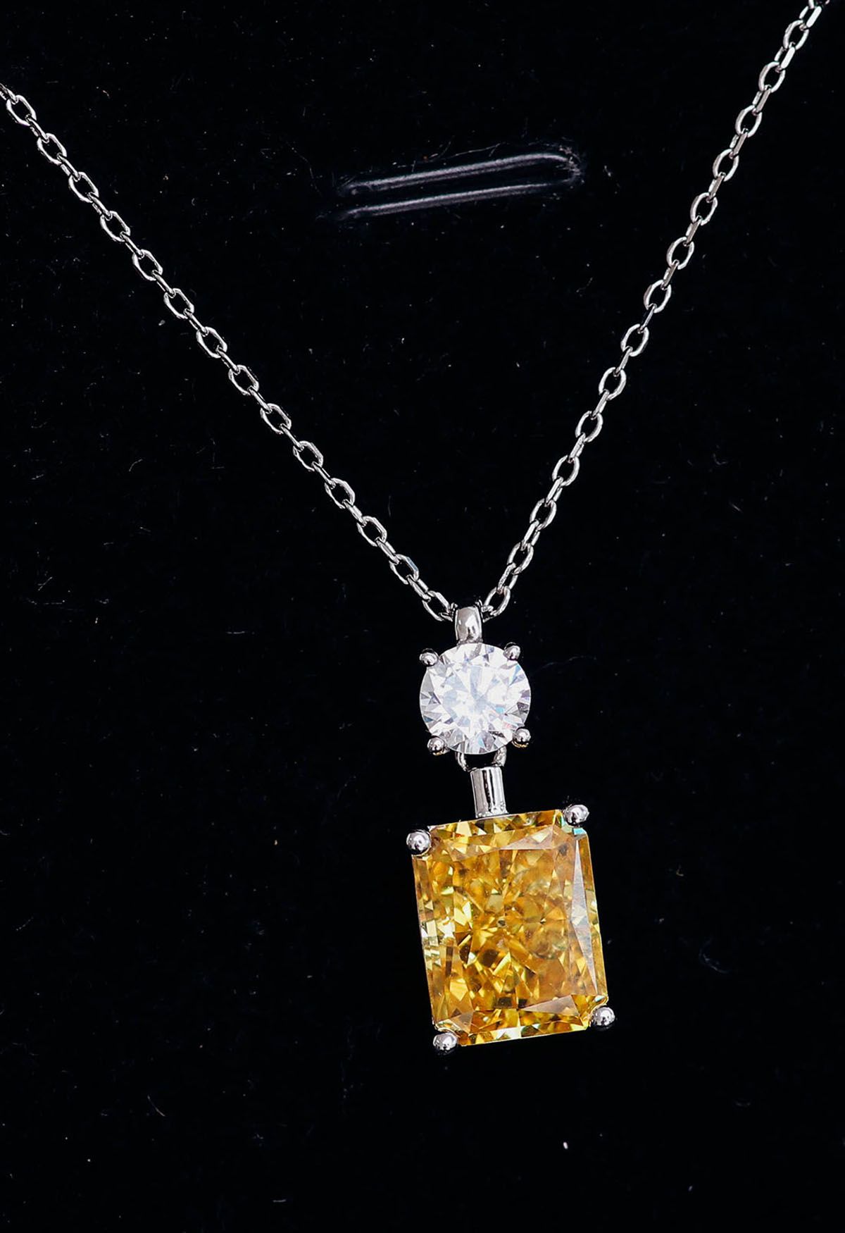 Pure Yellow Crystal Cubic Zirconia Necklace