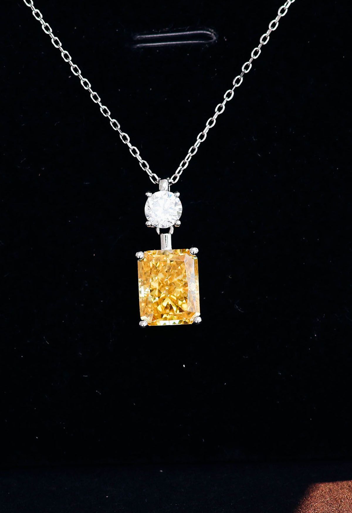 Pure Yellow Crystal Cubic Zirconia Necklace