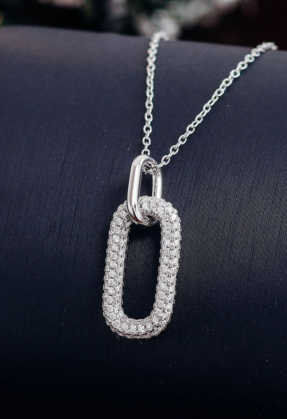 Rectangle Full Moissanite Diamond Necklace