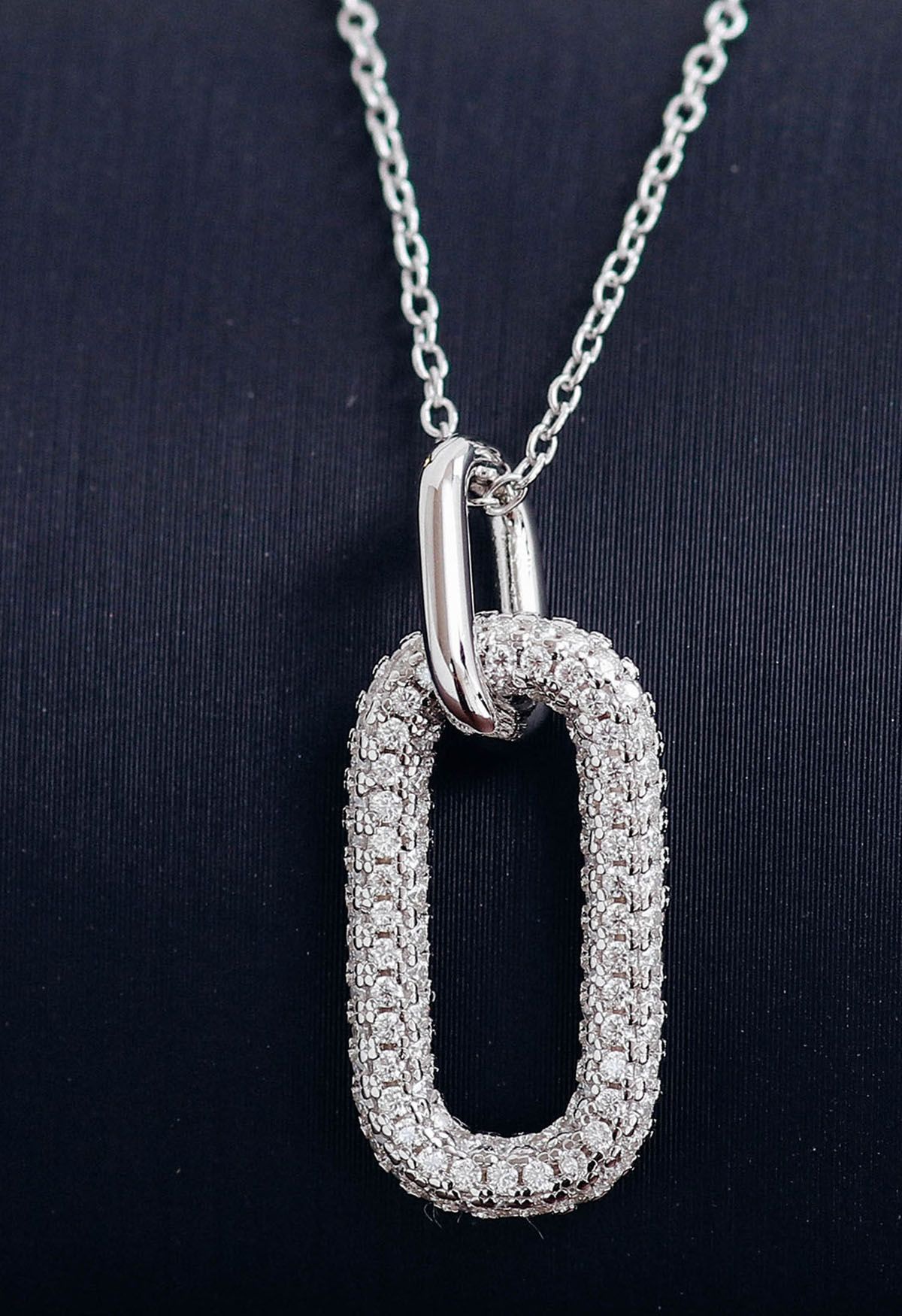 Rectangle Full Moissanite Diamond Necklace