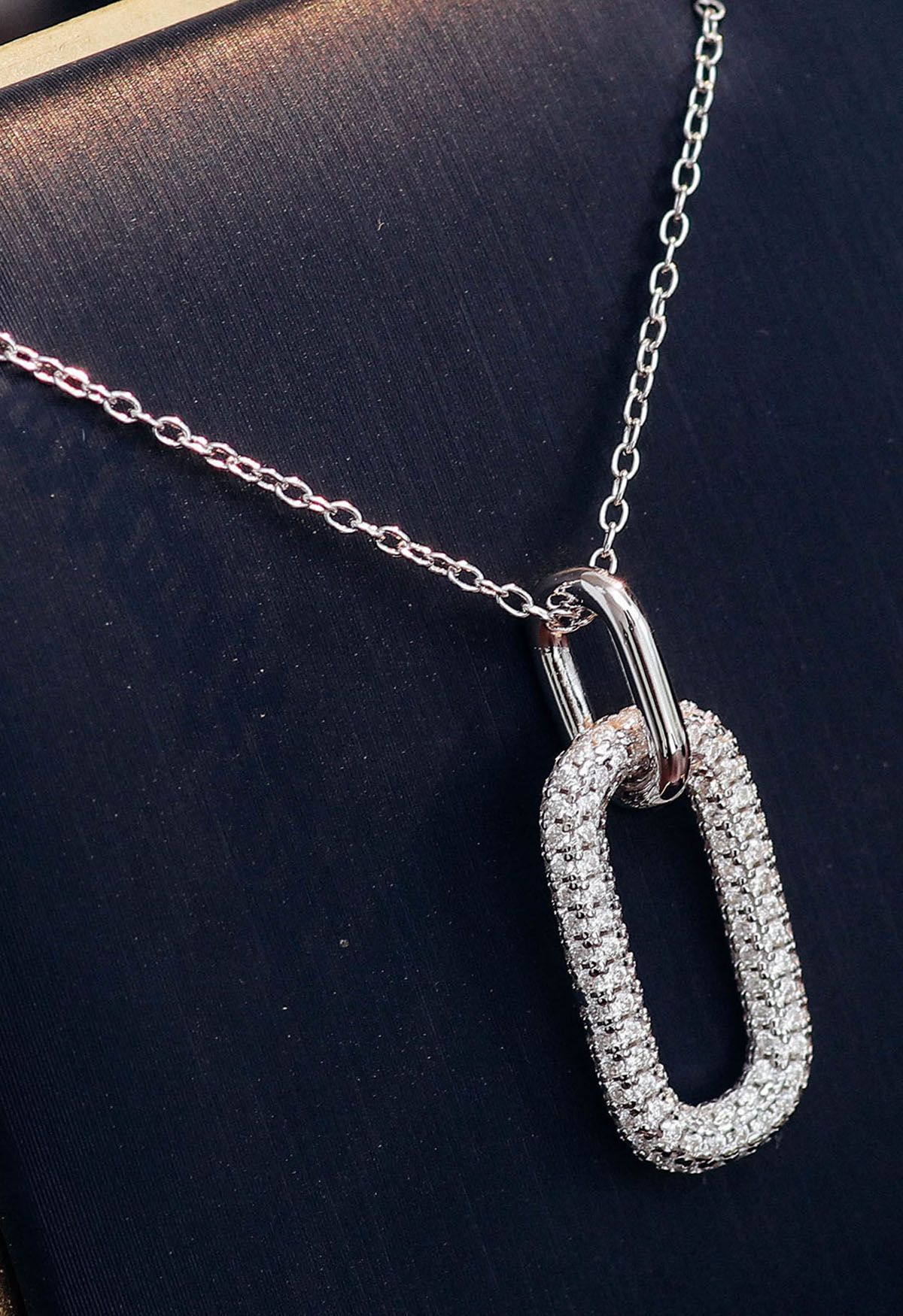 Rectangle Full Moissanite Diamond Necklace