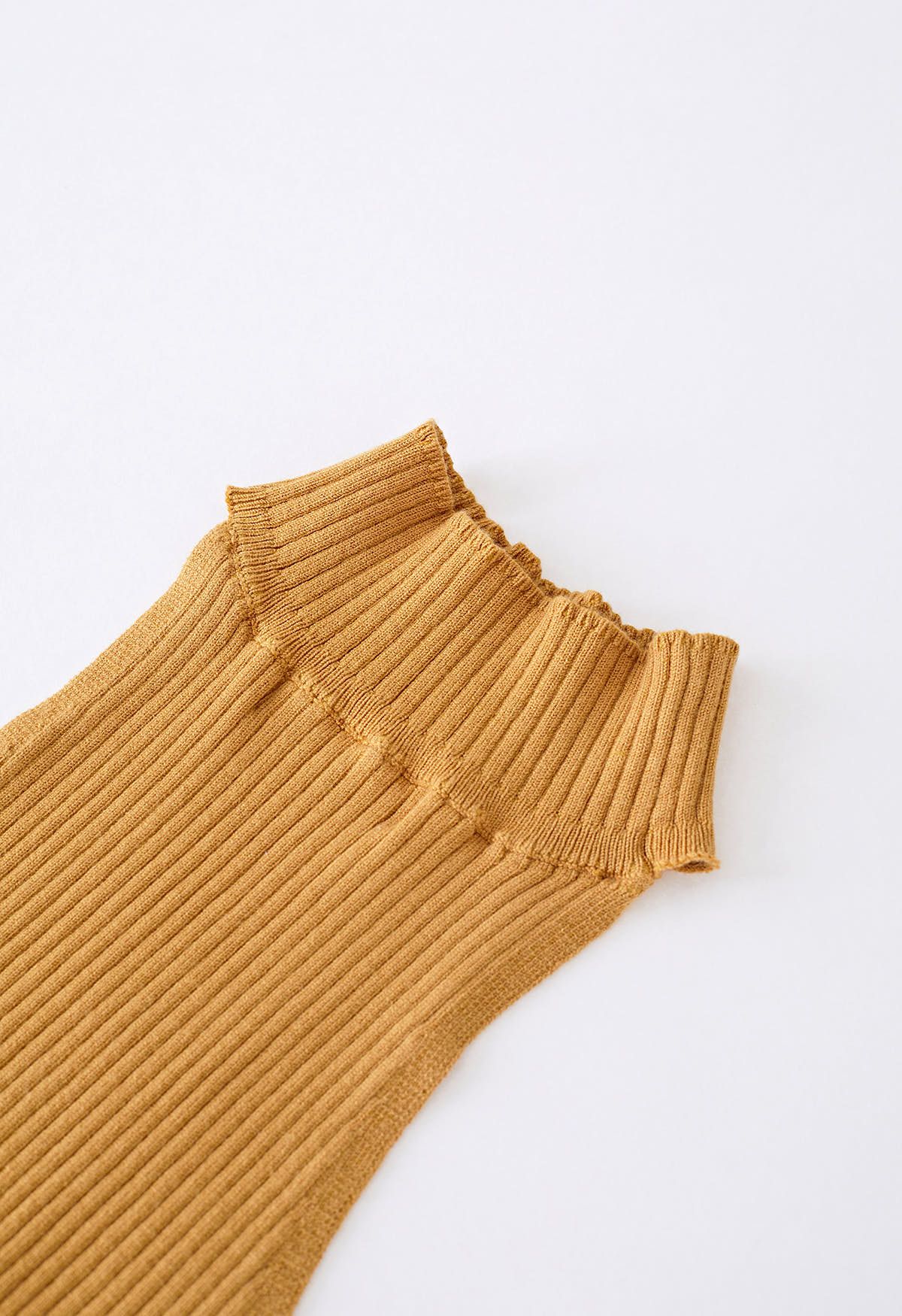 Strapless Halter Neck Knit Top in Pumpkin