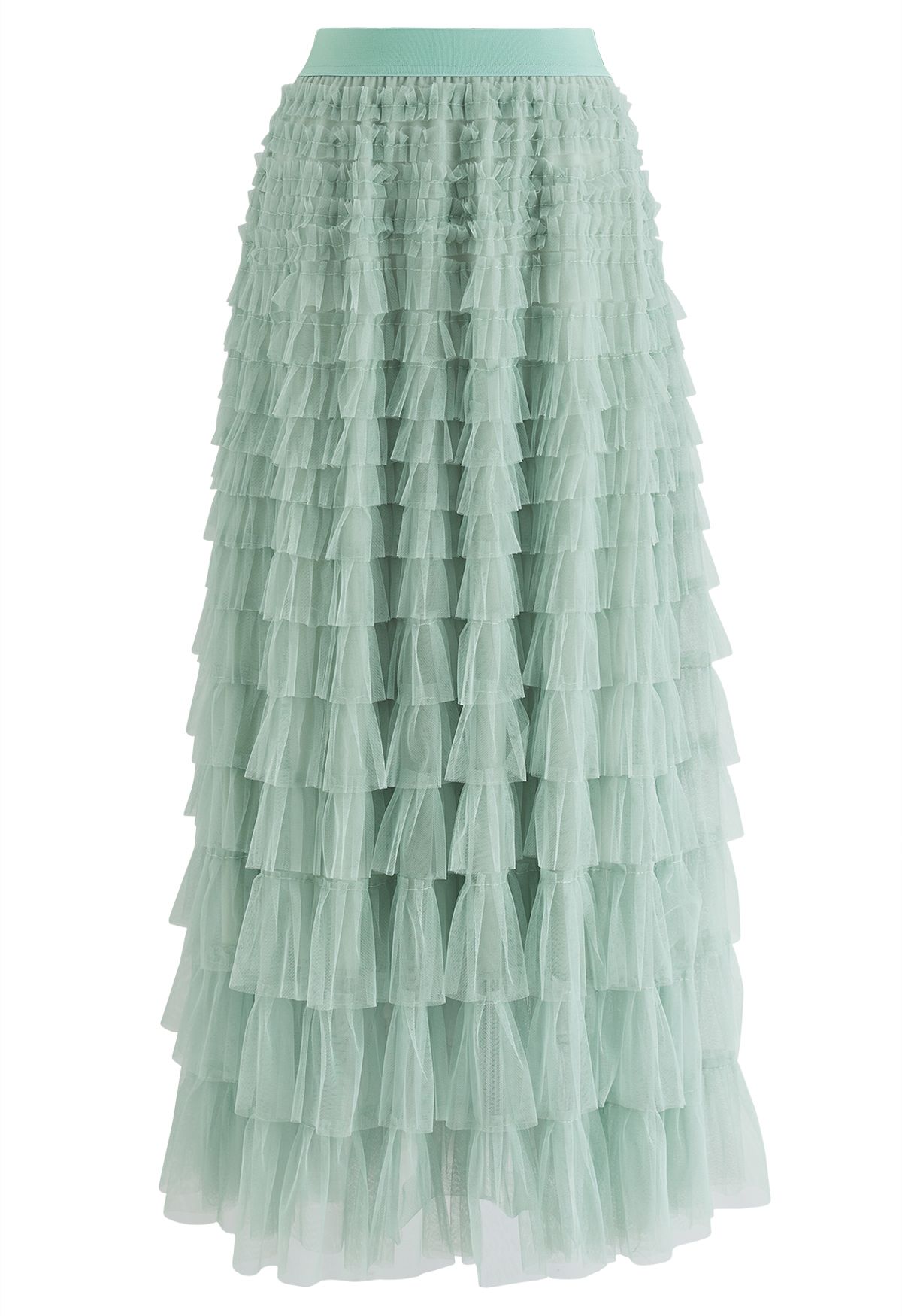 Swan Cloud Midi Skirt in Mint