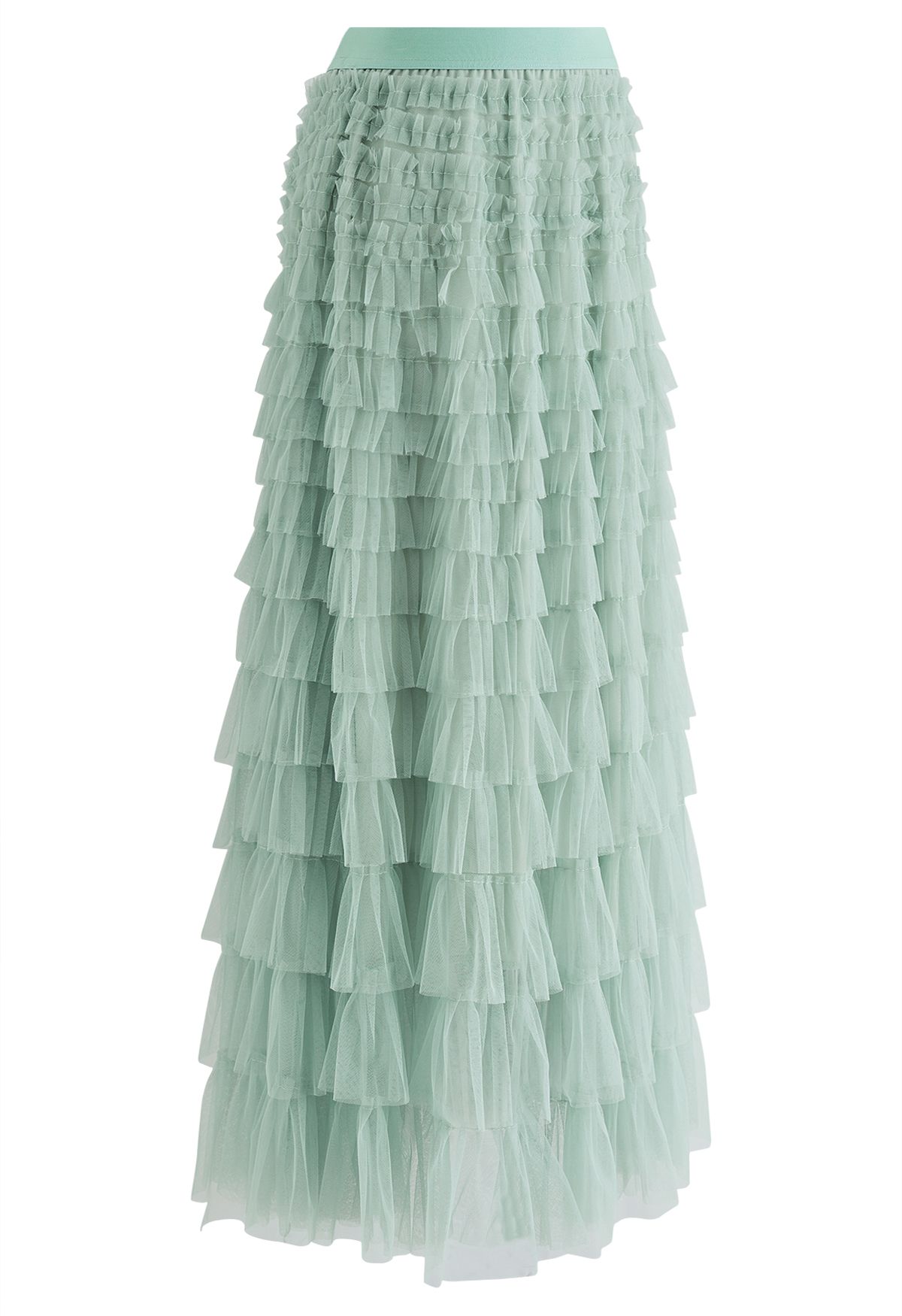 Swan Cloud Midi Skirt in Mint