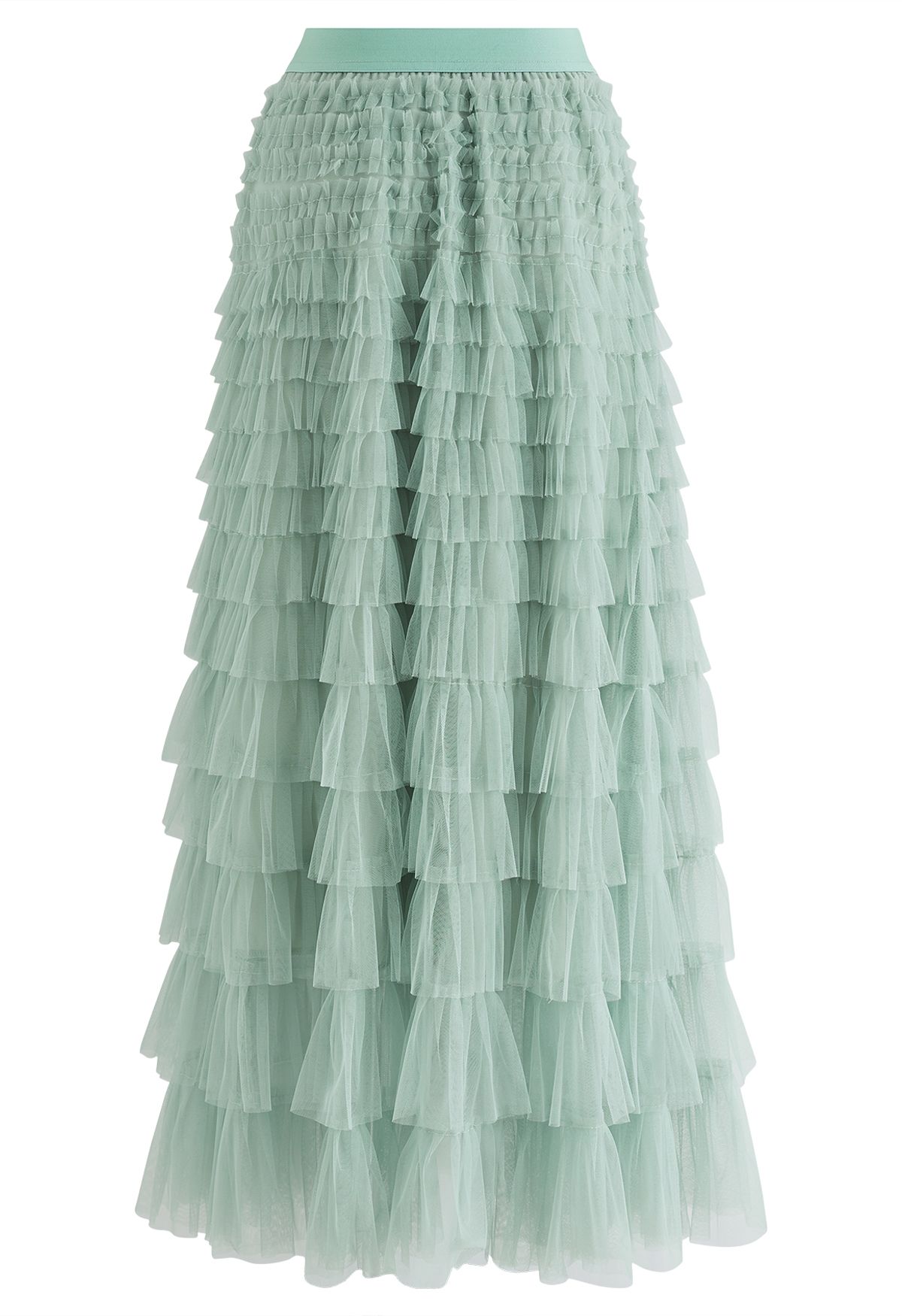 Swan Cloud Midi Skirt in Mint