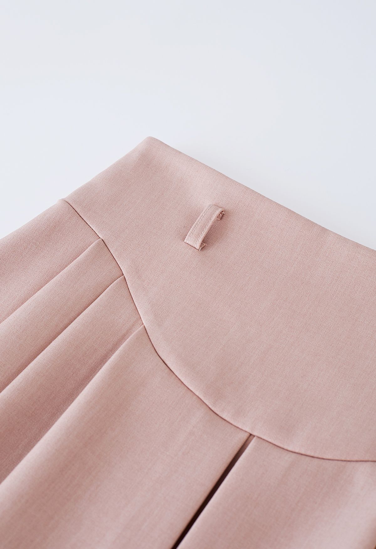 Seam Detailing Belted Pleated Mini Skirt in Pink