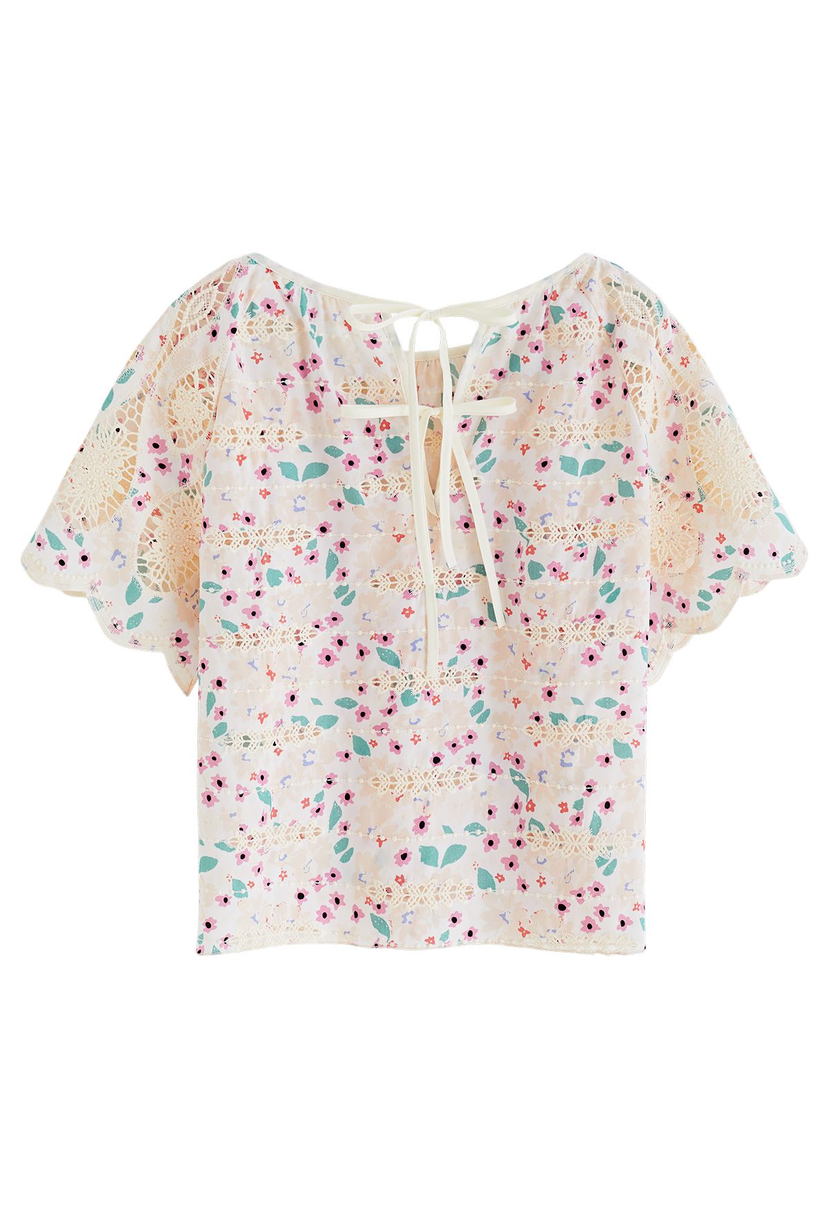 Spring Floret Embroidered Top