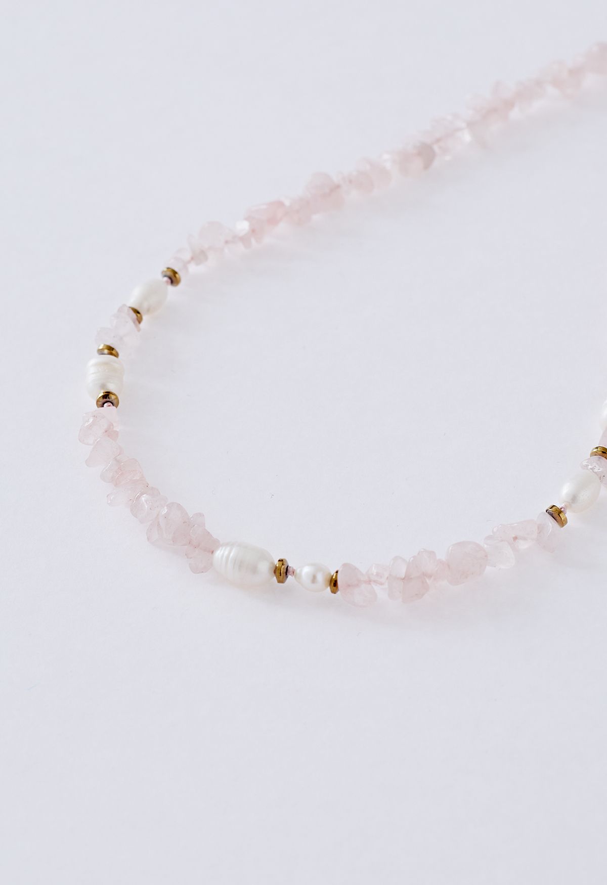 Sheen Pink Crystal Spliced Pearl Necklace