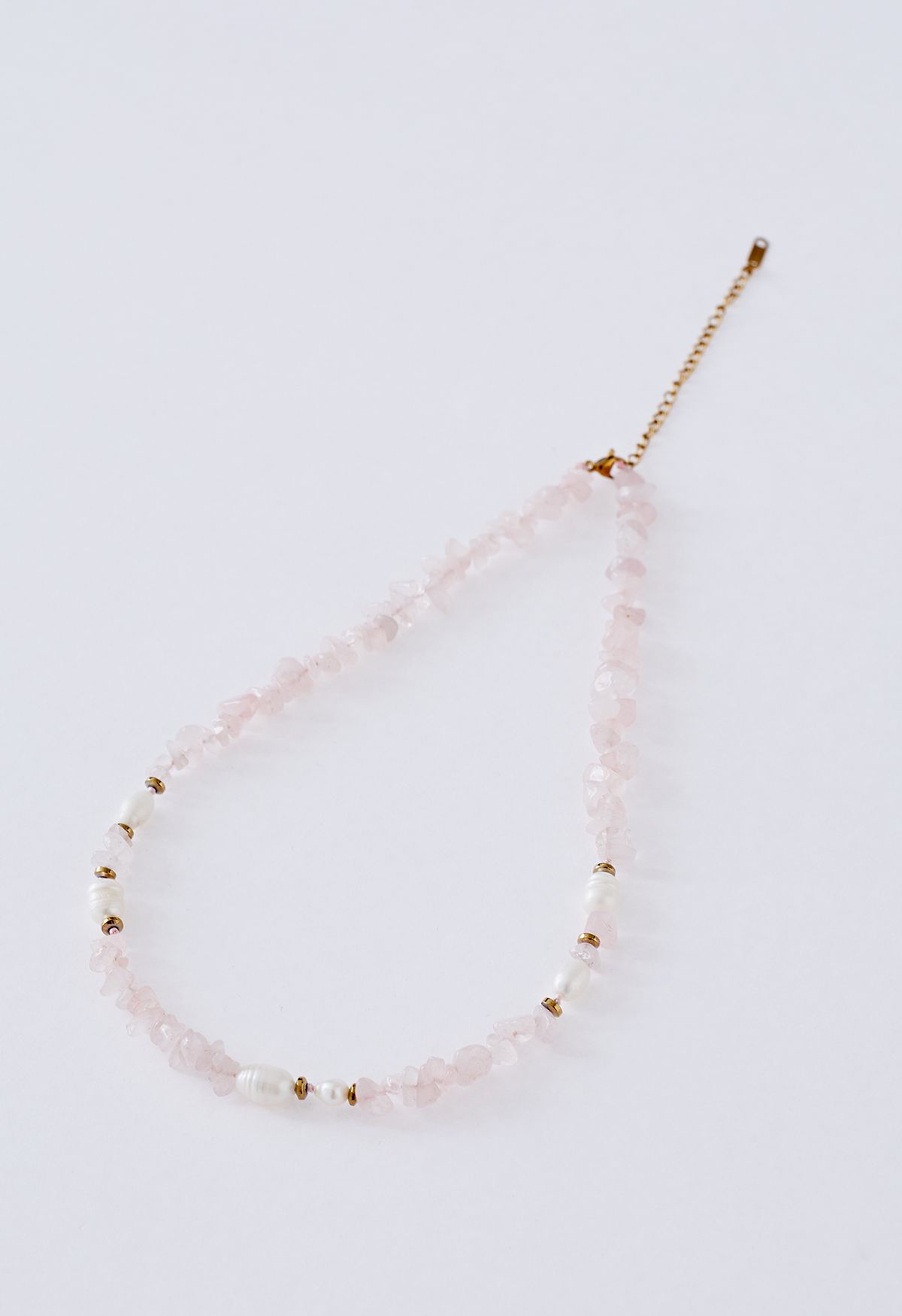 Sheen Pink Crystal Spliced Pearl Necklace