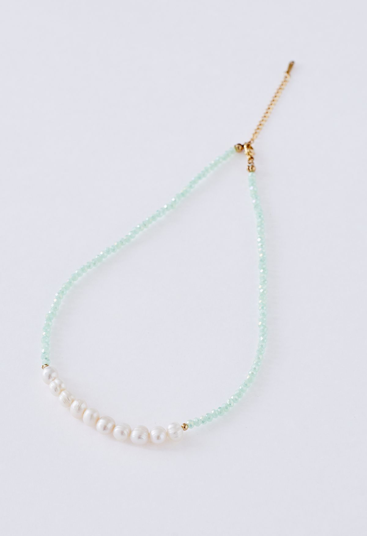 Pastel Crystal Spliced Pearl Necklace