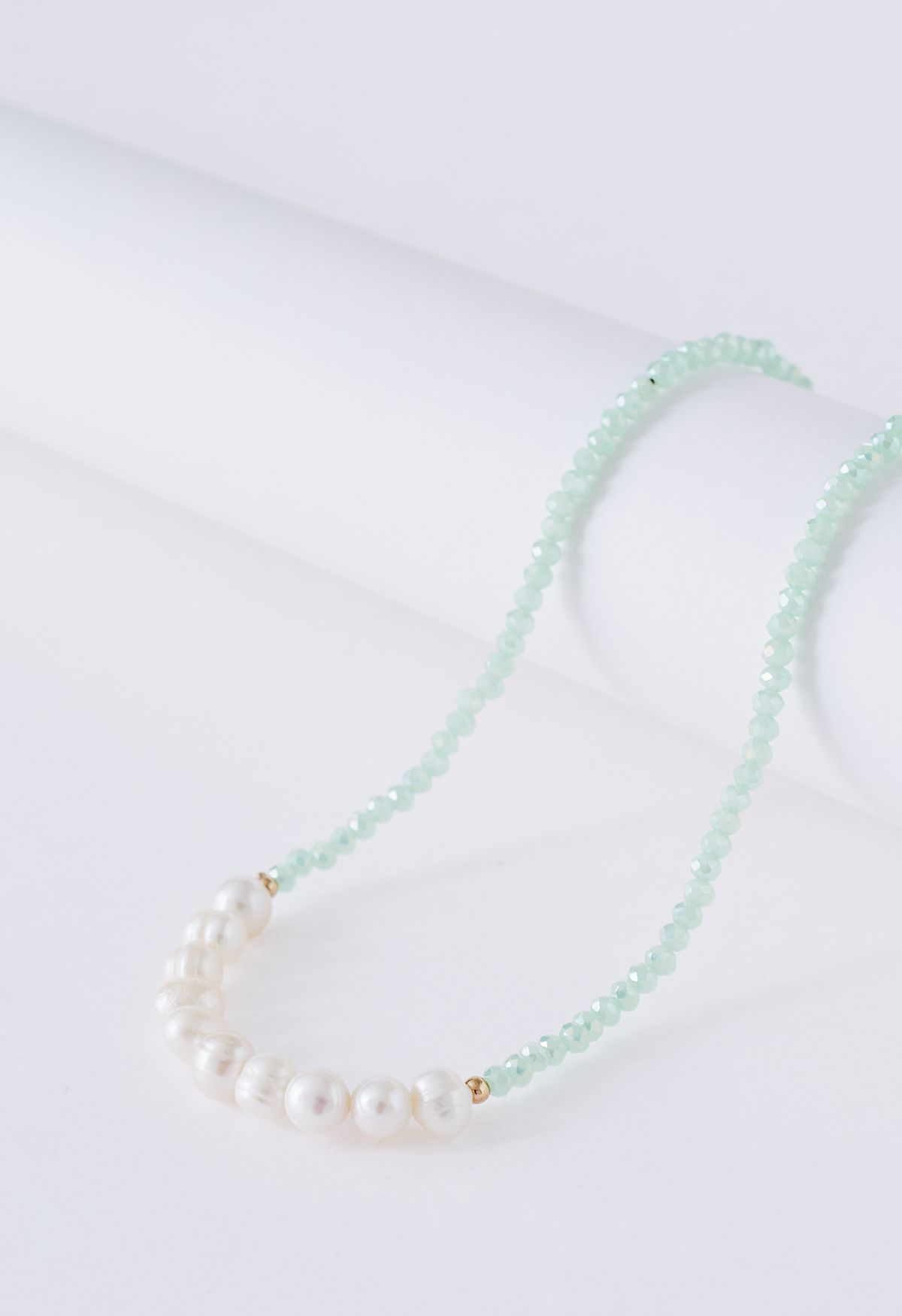 Pastel Crystal Spliced Pearl Necklace