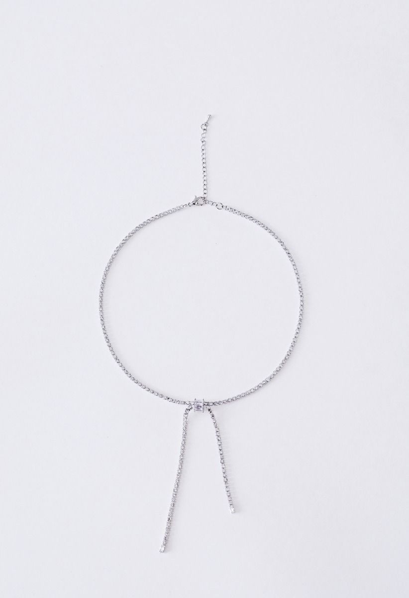 Full Diamond Knotted Clavicle Necklace