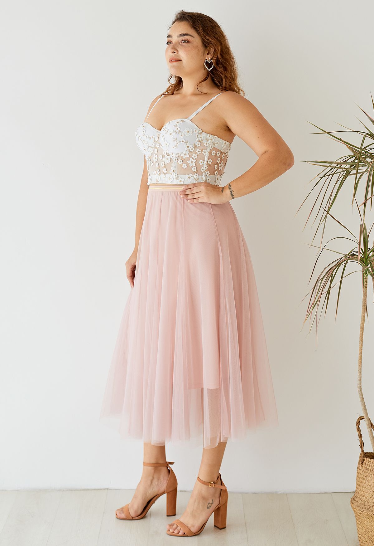 My Secret Garden Tulle Maxi Skirt in Pink