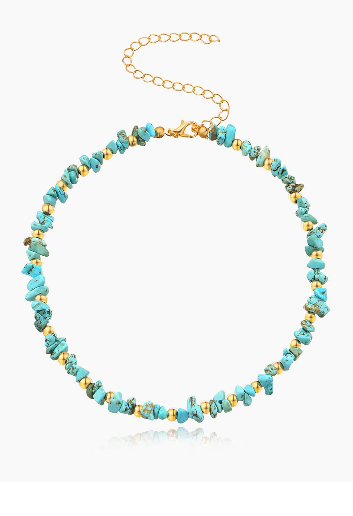 Irregular Natural Stone Necklace in Turquoise