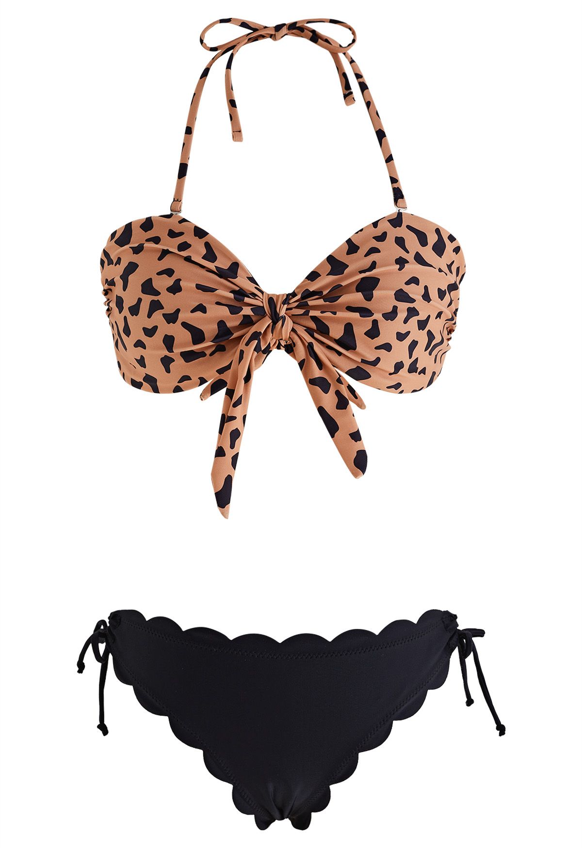 Wild Tiger Print Bowknot Bikini Set