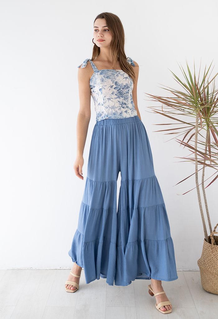 Sunny Days Wide-Leg Pants in Navy