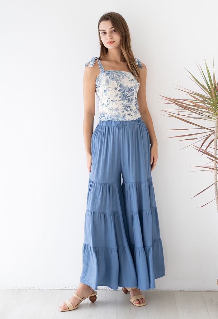 Sunny Days Wide-Leg Pants in Navy