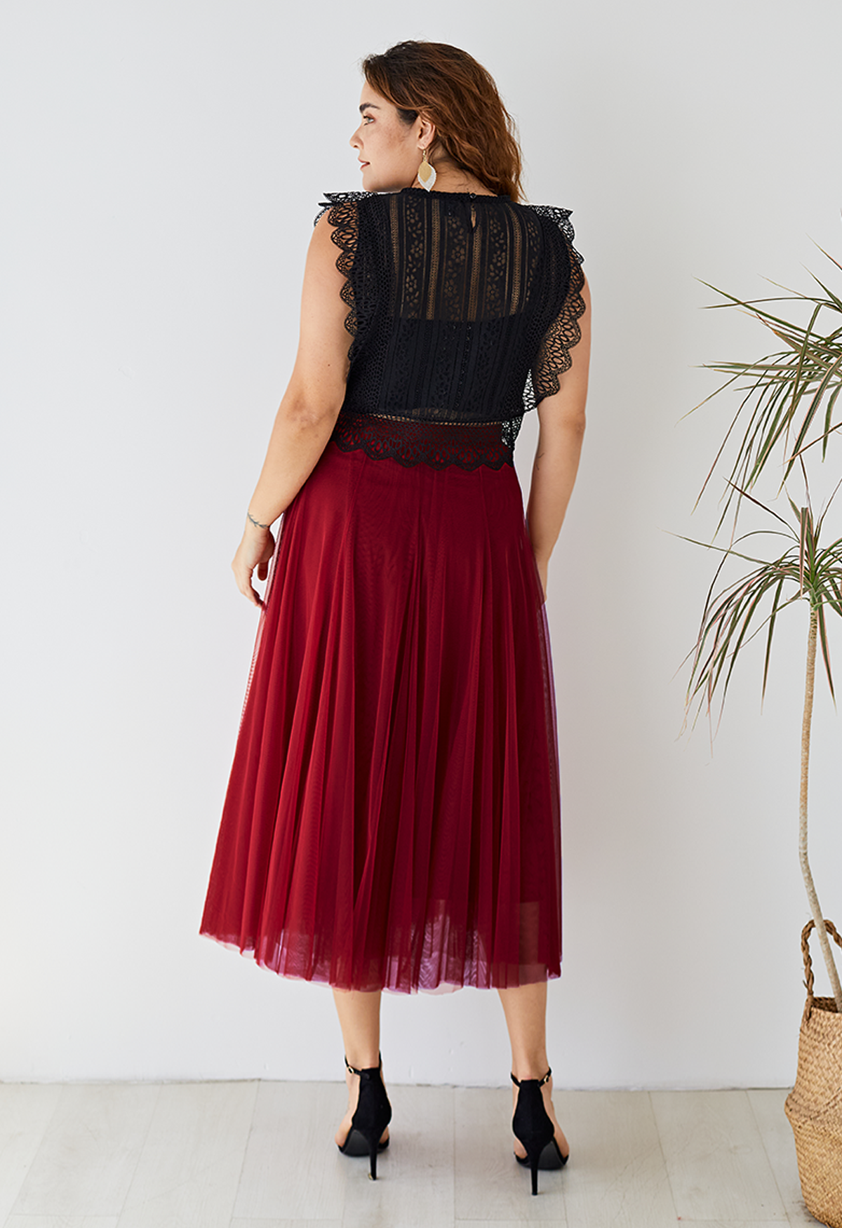 My Secret Garden Tulle Maxi Skirt in Red