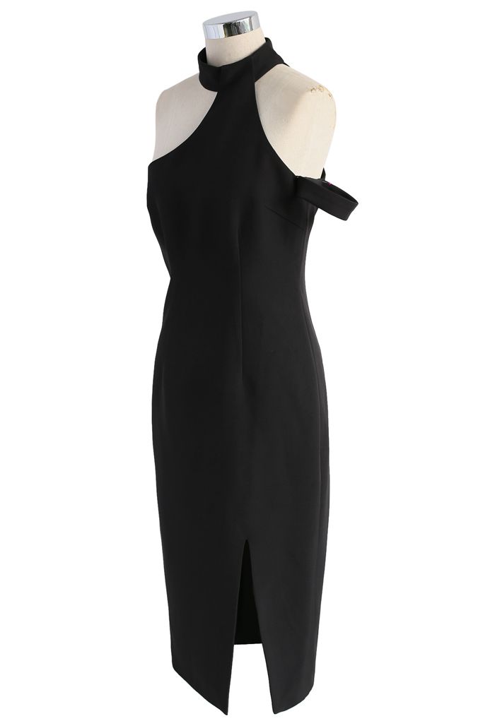 Extra Stylish Halter Neck Dress in Black