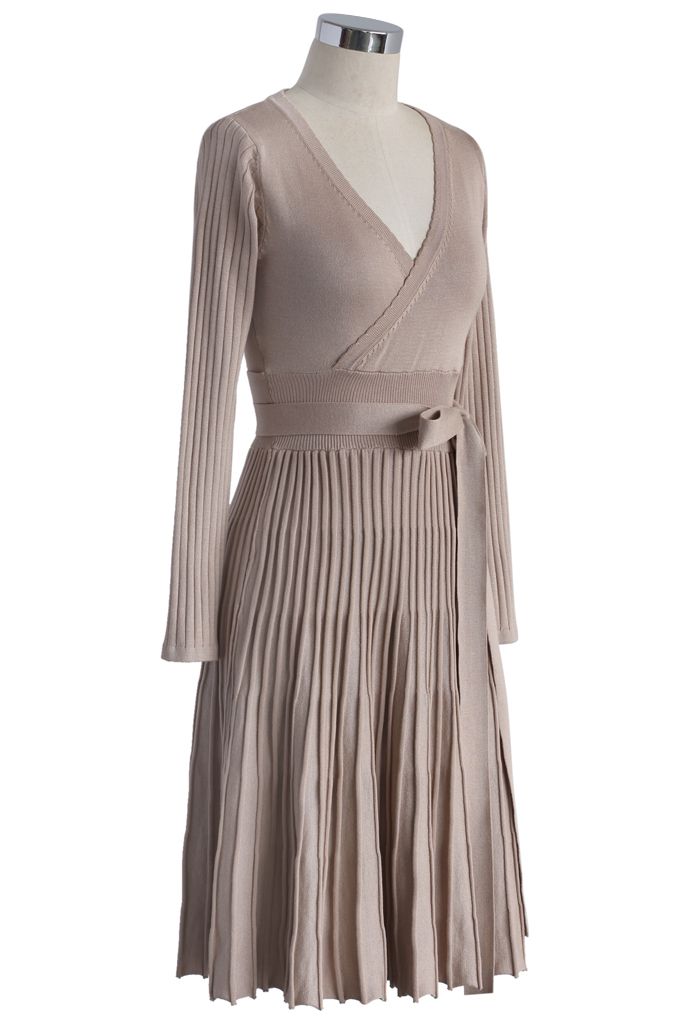 Embrace a Lithe Knitted Dress in Nude