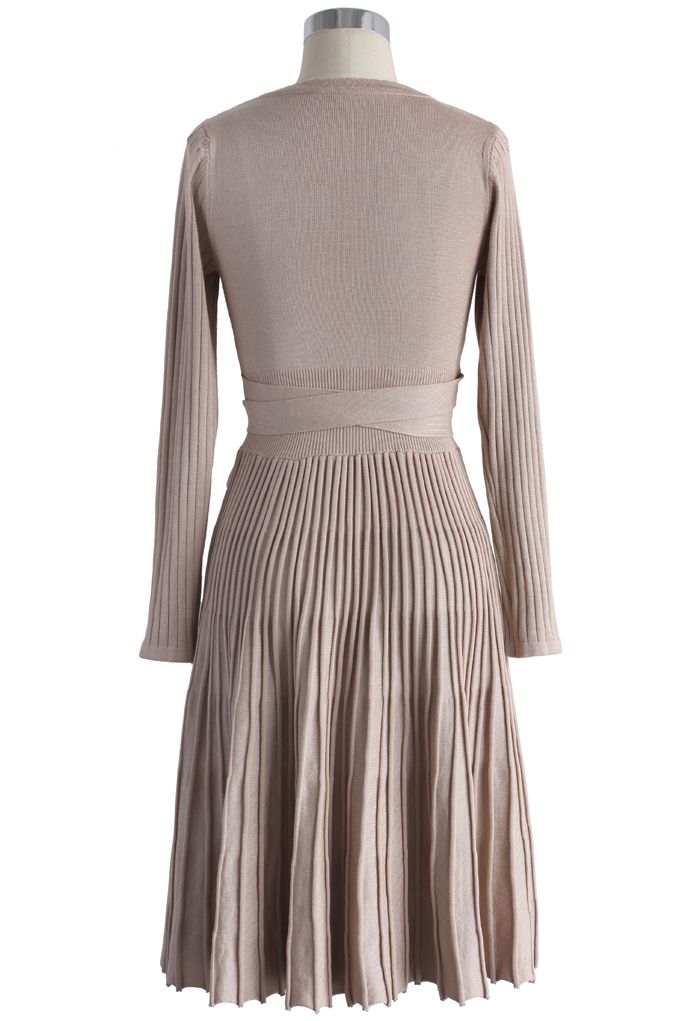 Embrace a Lithe Knitted Dress in Nude