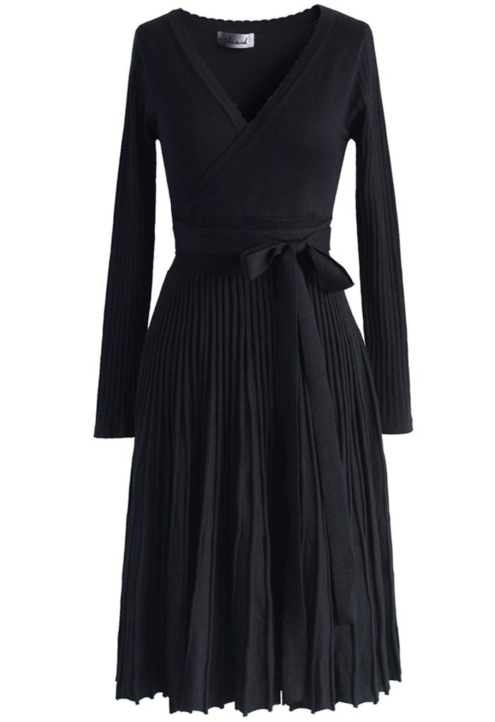 Embrace a Lithe Knitted Dress in Black