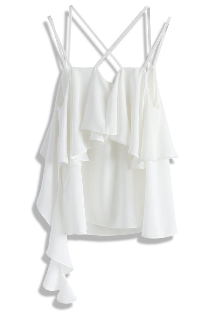 Layers of Falls Cami Top in White