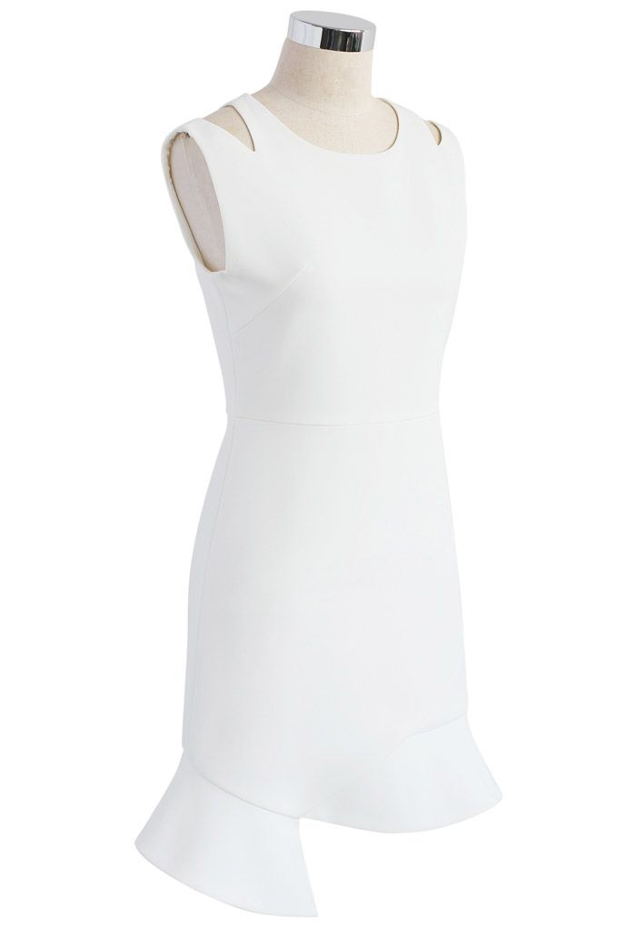 The Epitome of Grace Sleeveless Dress in White